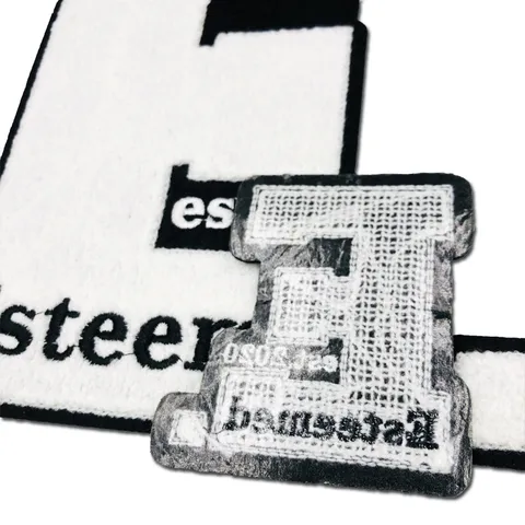 Letter E Chenille Embroidery Patch Iron On Towel Embroidered Badge DIY Clothing Accessories Applique