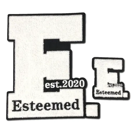 Letter E Chenille Embroidery Patch Iron On Towel Embroidered Badge DIY Clothing Accessories Applique