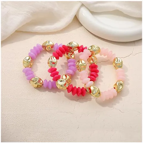 Pulsera de Cuentas de Resina Bohemia Multicapa Hebras de Vidrio para Mujeres Vacaciones Joyería de Moda Exótica Regal
