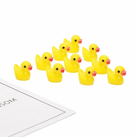 Mini Figurines de Canard en Résine Colorée Ornements de Micro Paysage Petite Statue d'Animal pour Décoration de Jardin de Bureau
