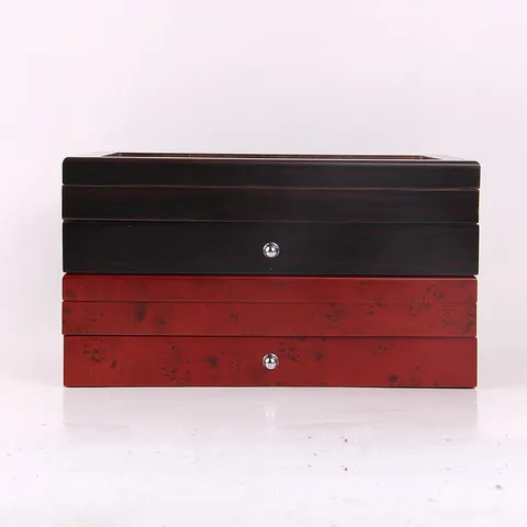Scatola da Esposizione per Penne in Legno Custodia per Penna Stilografica con Coperchio in Vetro Trasparente Organizer con Cassetto
