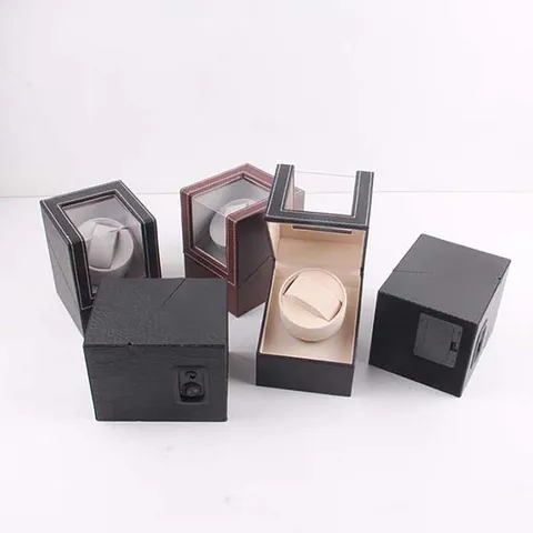 PU Leather Single Watch Winder Automatic Mechanical Watch Rotation Box Motor Display Case Electric Watch Shaker Box