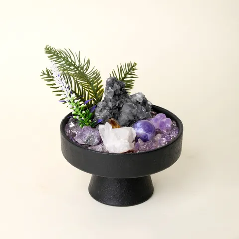 Bonsai di Energia di Cristallo Naturale Gruppo di Cristalli Bacino di Ricchezza Pianta in Vaso di Cristallo Decorazioni per la Casa Feng Shui