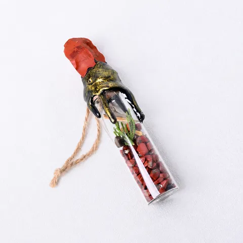 Natural Crystal Gravel Drift Bottle Mini Healing Stone Wishing Bottle Home Office Desk Decor Ornament Gift