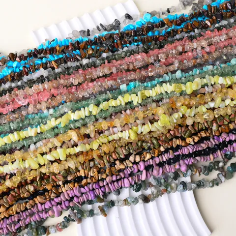 Natural Crystal Gravel Semi-Finished Long Chain Bracelet Jewelry Making DIY Accessories