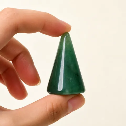 Natural Crystal Conical Ring Holder Mineral Stone Ring Storage Stand Desktop Jewelry Display Organizer Stand