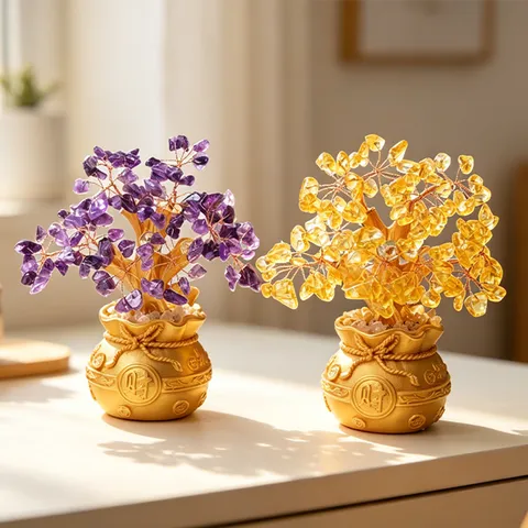 Natuurlijke Kristallen Geldboom Bureau Ornament Edelsteen Welvaart Boom Thuis Kantoor Decor Feng Shui Kristal Bonsai Boom