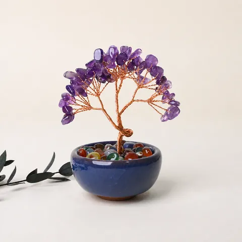 Natural Crystal Money Tree Feng Shui Bonsai Wealth Tree Desk Tabletop Decoration Healing Crystal Ornament Gift