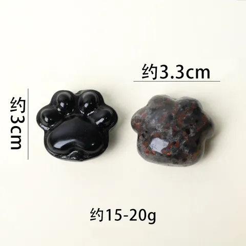 Natürlicher Kristall Katzenpfote Schnitzerei Taschen Palmenspiel Stein Mini Edelstein Tierstatue Für DIY Schmuck Zubehör