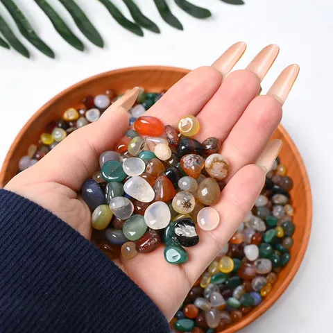 Natural Multicolored Agate Gravel Polished Stones Decorative Pebbles For Aquarium Landscaping Gardening Pot Decor Home Accents Vibrant Multi Color Rocks