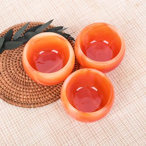 Natural Red Agate Tea Cup Kung Fu Tea Tasting Cup Master Single Drinking Cup New Chinese Style Agate Teaware