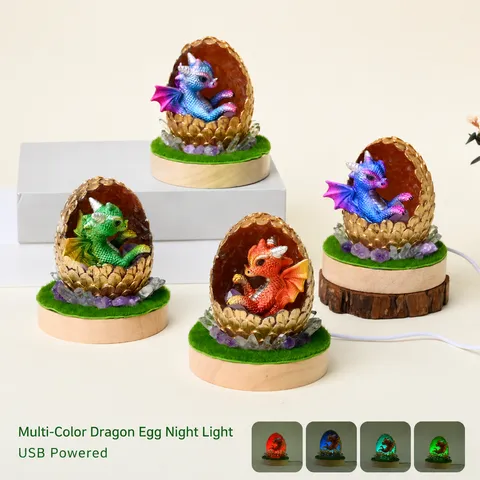 Natural Amethyst Dinosaur Egg Night Light Crystal Bedside Atmosphere Lamp Ornament Birthday Gift Home Decor