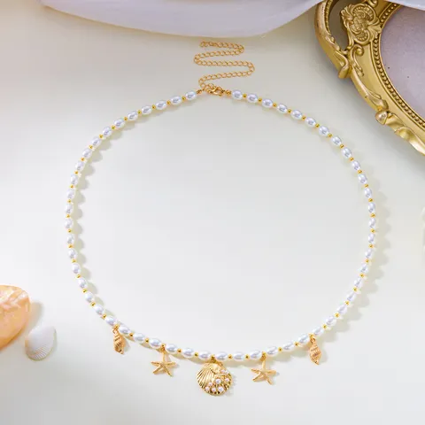 Mode Legierung Künstliche Perle Muschel Seestern Taillenkette Für Damen Westlichen Mehrschichtige Strand Urlaub Körper Kette Körper Schmuck