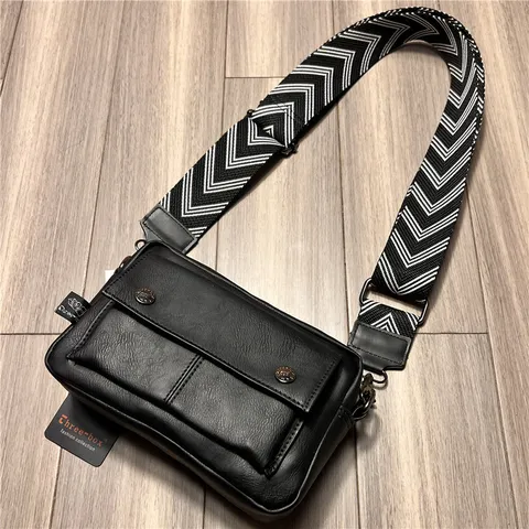 Borsa a Tracolla in Pelle PU da Uomo Borsa a Tracolla Casual Stile Giapponese Impermeabile Leggera per Lavoro