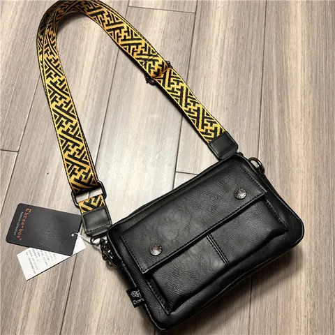 Borsa a Tracolla in Pelle PU da Uomo Borsa a Tracolla Casual Stile Giapponese Impermeabile Leggera per Lavoro