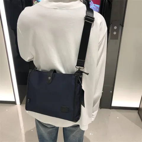 Hombre Nylon Bolso Bandolera Business Casual Hombro Messenger Bolso Impermeable Multi-Bolsillos Diario Viaje Bolso