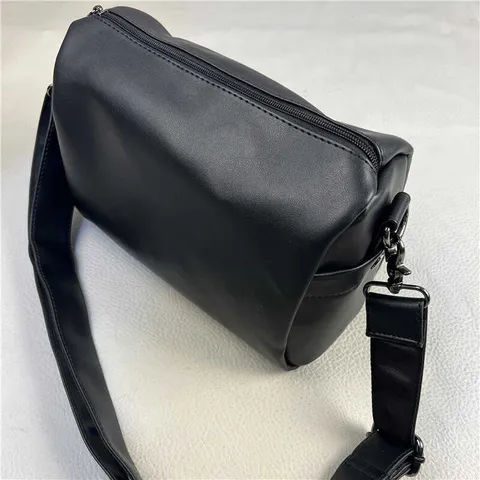 Men Women Casual Commuter Crossbody Shoulder Bag PU Leather Nylon Daily Travel Multi Pocket Messenger Bag