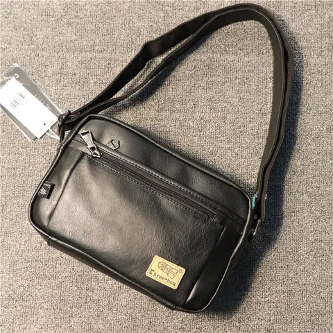 Borsa a Tracolla Casual in Pelle PU da Uomo Borsa Crossbody alla Moda Piccola Borsa Quadrata Borsa da Viaggio Quotidiana Monocromatica Con Tasca con Cerniera
