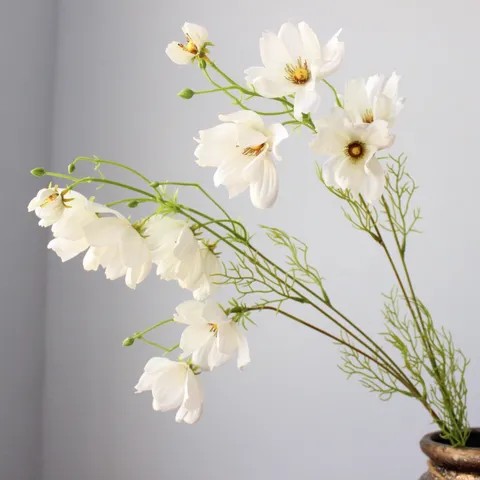 Artificial Cosmos Silk Flowers Multi Head Long Stem Fake Floral For Home Decoration Wedding Party Photography Props
