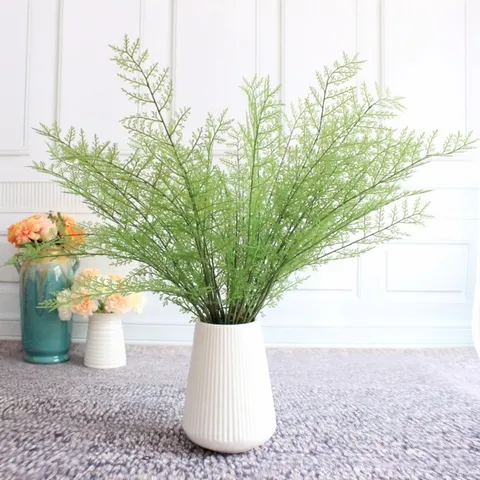 Artificial Wenchang Bamboo Leaves Green Plant Stem Plastic Fake Foliage For Home Floral Arrangement Decoration