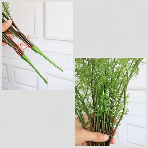 Artificial Wenchang Bamboo Leaves Green Plant Stem Plastic Fake Foliage For Home Floral Arrangement Decoration