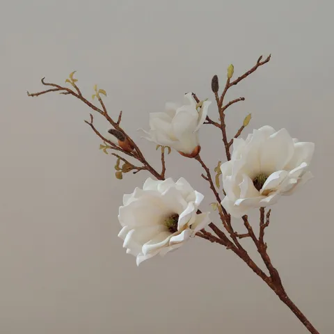Artificial Magnolia Flower Branch Fake Silk Floral For Home Decor Wedding Photography Props New Chinese Style