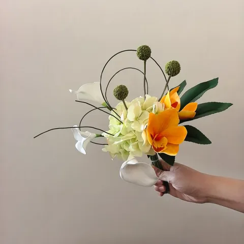 Bouquet de Fleurs en Soie Artificielle Luxe Léger Fleurs Nouées à la Main pour Maison Mariage Fête Photographie Décoration Intérieure