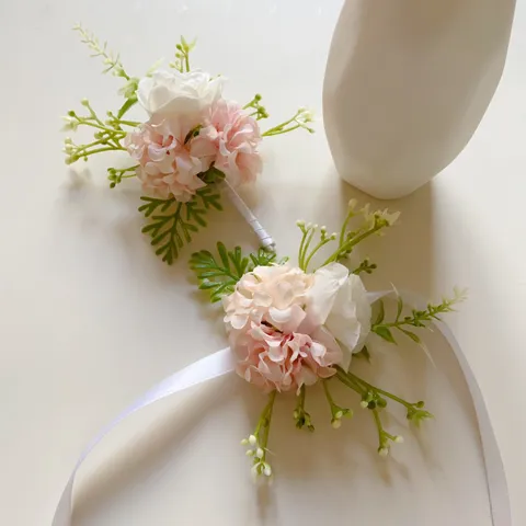 Fiore Di Seta Artificiale Corsage Fiore Da Polso Matrimonio Festa Fotografia Accessorio Floreale Decorativo