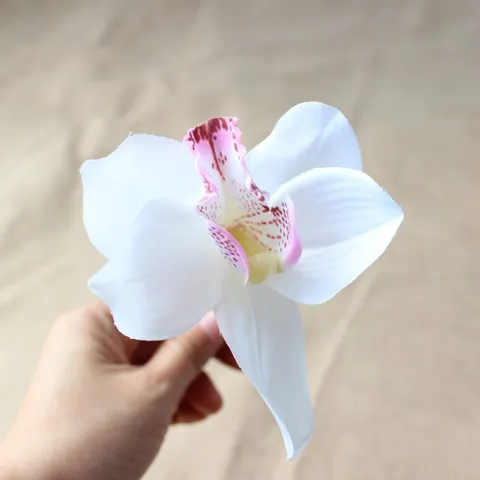 Artificial Silk Orchid Flower Head Single Stem Fake Flower For Home Decor Wedding Floral Arrangement Photography Props