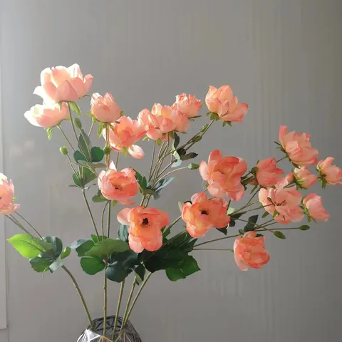 Artificial Silk Anemone Flowers Long Stem Fake Flowers Bouquet For Wedding Home Decor Floral Arrangement