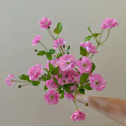Artificial Silk Ranunculus Flower Branch Fake Floral Stem For DIY Hair Accessories Home Wedding Party Decoration