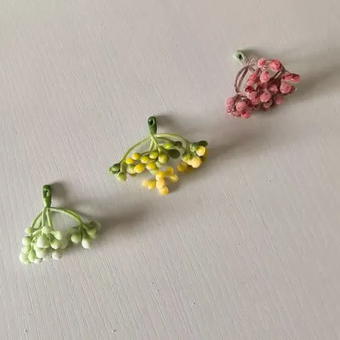 Artificial Flocked Berry Stems Small Fruit Branches For DIY Wreath Floral Arrangement Home Wedding Party Decoration