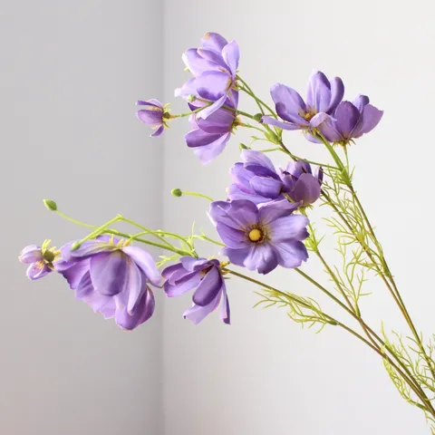 Artificial Cosmos Silk Flowers Multi Head Long Stem Fake Floral For Home Decoration Wedding Party Photography Props