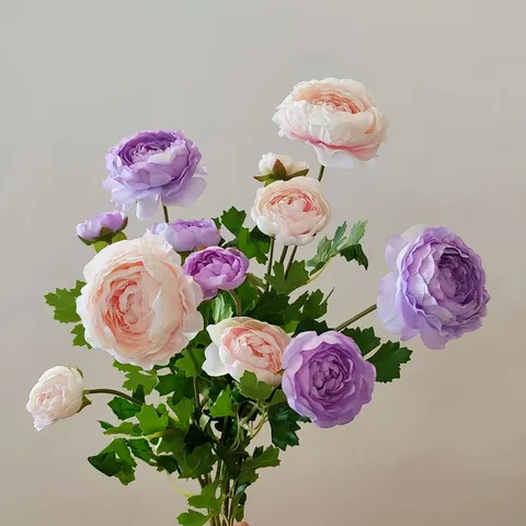 3 Heads Artificial Peony Silk Flower Branch Fake Floral Home Wedding Photography Decor