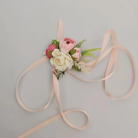 Artificial Rose Boutonniere Wrist Flower Silk Flower Wedding Groomsmen Bridesmaid Corsage Party Floral Decor