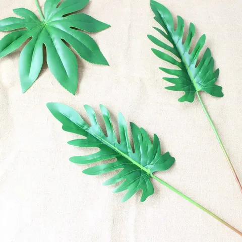 Künstliche Monstera Blatt Grüne Pflanze Stiel Falsche Philodendron für Wohnkultur Hochzeit Party Fotografie Requisiten