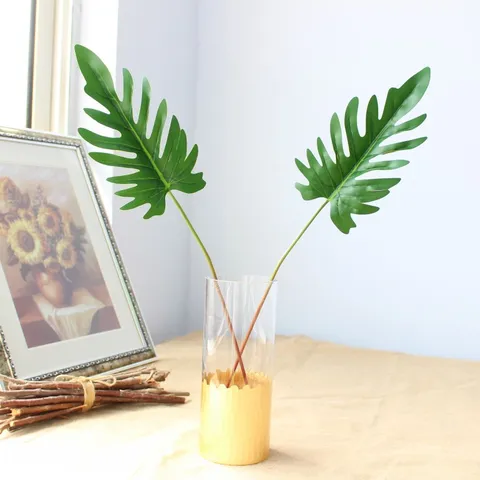 Künstliche Monstera Blatt Grüne Pflanze Stiel Falsche Philodendron für Wohnkultur Hochzeit Party Fotografie Requisiten