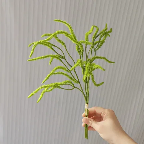 Artificial String Of Pearls And Fern Flower Bundle Plastic Green Leaves Fake Plant For Home Wedding Party Decor