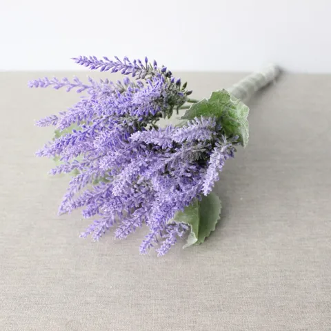 Ramo de Flores de Lavanda Artificial Seda Plástico Falsas Flores Para Decoración del Hogar Boda Fiesta Fotografía Manualidades