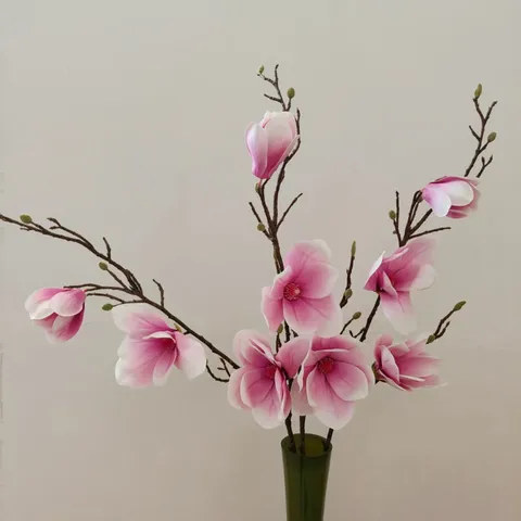 Fiore di Magnolia Artificiale Singolo Rametto Fiori di Seta Tocco Reale Decorazione per la Casa Accessori per Fotografia