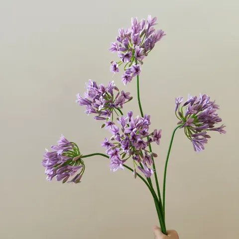 Artificial Silk Agapanthus Flower Bouquet Long Stem Fake Flowers For Home Decor Wedding Party Photography Props