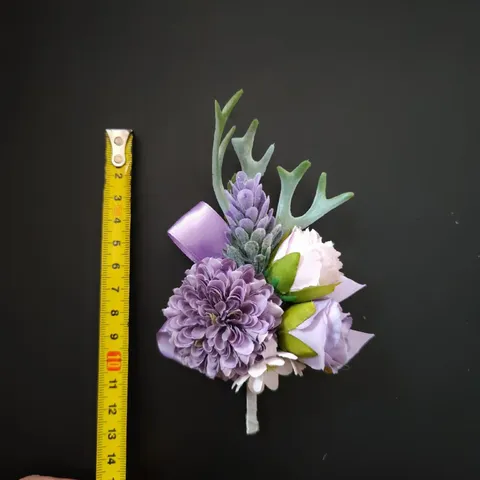 Paarse Bruidegom Corsage Zijden Bloem Pak Reversspeld Handgemaakte Trouwcorsage Zakelijk Evenement Feest Bloem Broche