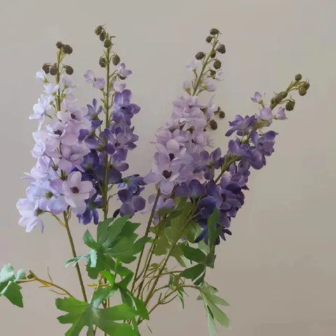Single Large Larkspur Artificial Flower Silk Plant For Home Decor Wedding Photography Props Floral Arrangement
