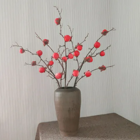 8 Hoofden Mini Wilde Kaki Kunstbloem Tak Nep Plant Voor Huisdecoratie Fotografie Achtergrond Etalage