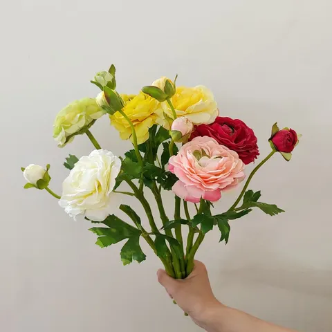 Artificial Camellia Silk Flower Branch Fake Floral Stem For Home Decor Photography Props Wedding Decoration