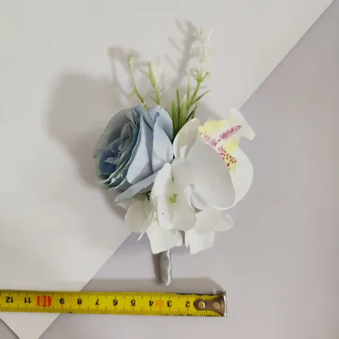 Blauw Wit Bruidegom Getuige Corsage Trouwen Kunstbloem Reversspeld Zakelijke Gast Corsage Feest