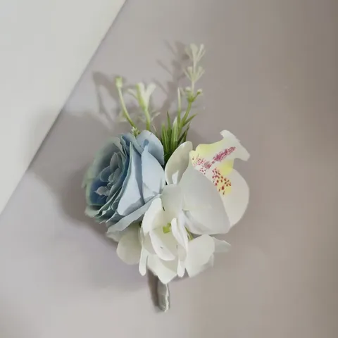 Blauw Wit Bruidegom Getuige Corsage Trouwen Kunstbloem Reversspeld Zakelijke Gast Corsage Feest