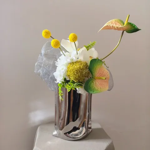 Bouquet de Fleurs Artificielles Luxe Moderne Arrangement Floral en Soie Décoration Intérieure Accessoires de Photographie