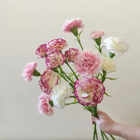 3 Heads Artificial Carnation Flowers Silk Flower Bouquet For Home Decor Wedding Party Floral Arrangement Props