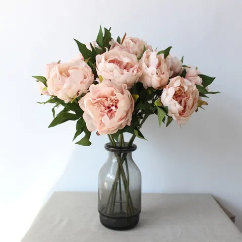 Classical Peony Artificial Silk Flower Bouquet For Home Decor Wedding Party Floral Arrangement Interior Decoration